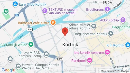 Apartments for rent i Kortrijk - kort over placeringen