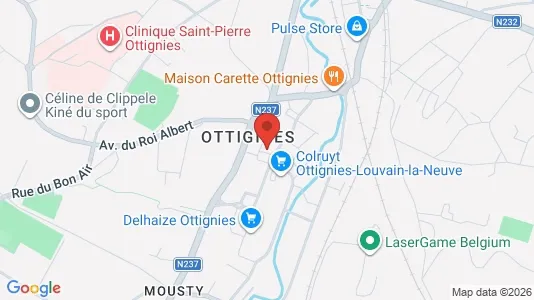 Apartments for rent i Ottignies-Louvain-la-Neuve - kort over placeringen