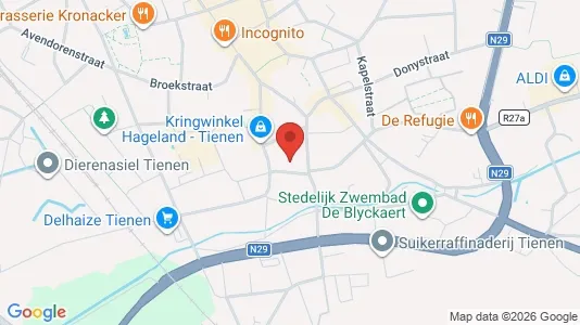 Apartments for rent i Tienen - kort over placeringen