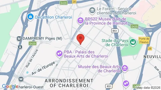 Apartments for rent i Charleroi - kort over placeringen