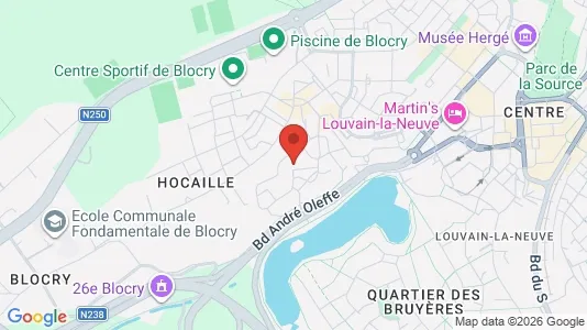 Apartments for rent i Ottignies-Louvain-la-Neuve - kort over placeringen