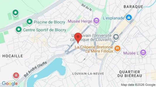 Apartments for rent i Ottignies-Louvain-la-Neuve - kort over placeringen