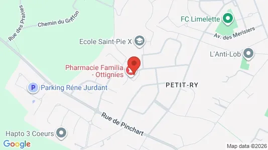 Apartments for rent i Ottignies-Louvain-la-Neuve - kort over placeringen