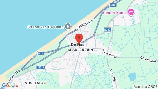 Houses for rent i De Haan - kort over placeringen