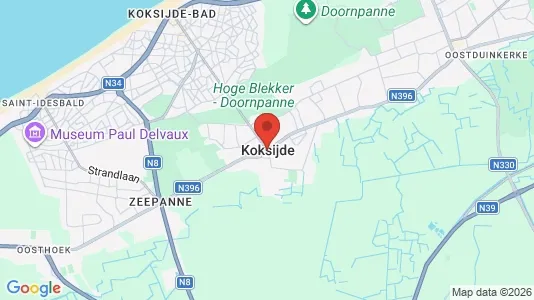 Houses for rent i Koksijde - kort over placeringen
