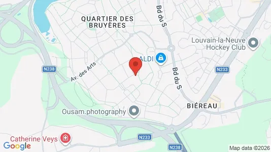 Apartments for rent i Ottignies-Louvain-la-Neuve - kort over placeringen