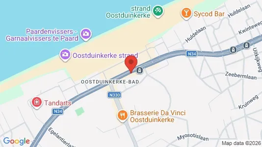 Apartments for rent i Koksijde - kort over placeringen