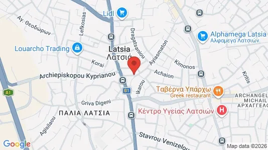 Apartments for rent i Nicosia Latsia - kort over placeringen