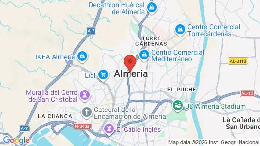 Houses for rent i Almería - kort over placeringen