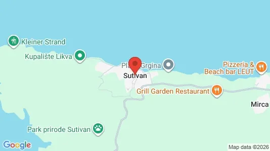 Apartments for rent i Sutivan - kort over placeringen