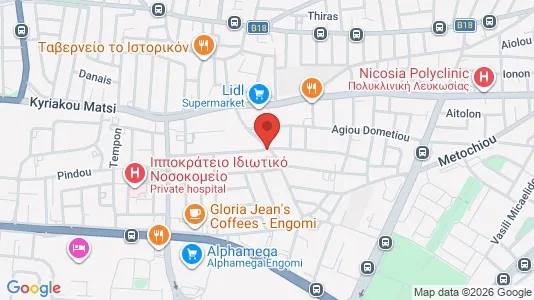 Apartments for rent i Nicosia Egkomi - kort over placeringen