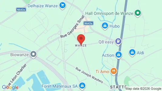 Apartments for rent i Wanze - kort over placeringen