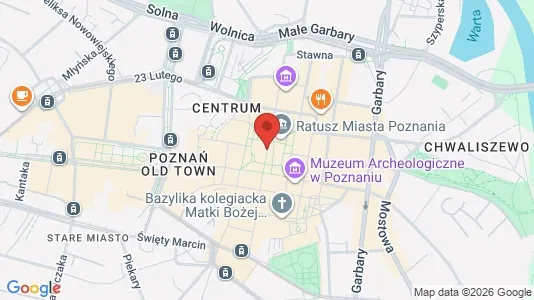 Rooms for rent i Poznań - kort over placeringen