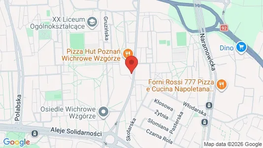 Rooms for rent i Poznań - kort over placeringen