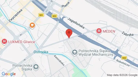 Rooms for rent i Gliwice - kort over placeringen