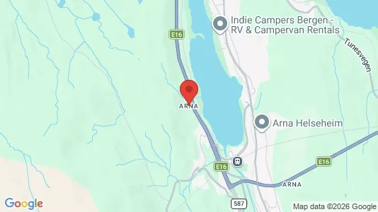Houses for rent i Bergen Arna - kort over placeringen