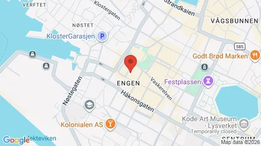 Rooms for rent i Bergen Bergenhus - kort over placeringen