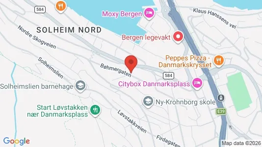 Rooms for rent i Bergen Årstad - kort over placeringen