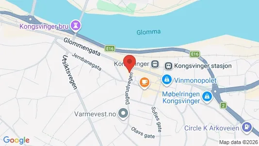 Rooms for rent i Kongsvinger - kort over placeringen
