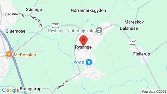 Houses for rent i Ryslinge - kort over placeringen