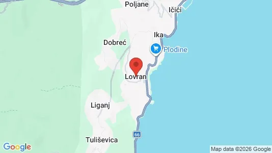Apartments for rent i Lovran - kort over placeringen