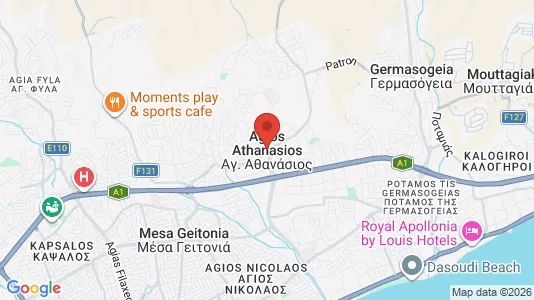 Apartments for rent i Agios Athanasios - kort over placeringen