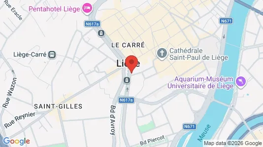 Apartments for rent i Luik - kort over placeringen
