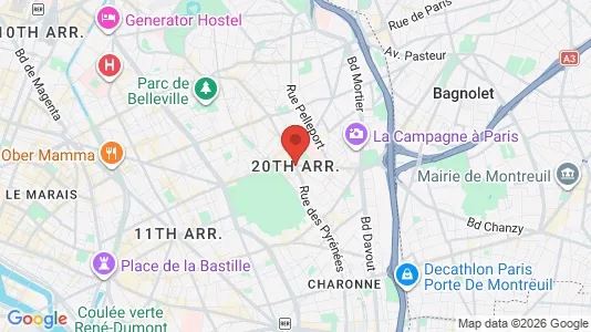 Apartments for rent i Paris 20ème arrondissement - kort over placeringen