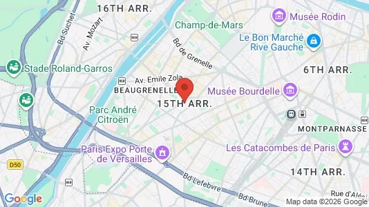 Apartments for rent i Paris 15ème arrondissement - kort over placeringen