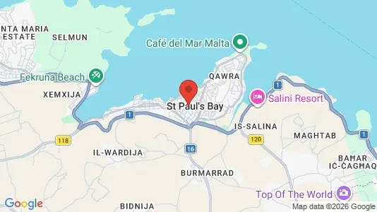 Apartments for rent i San Pawl il-Baħar - kort over placeringen