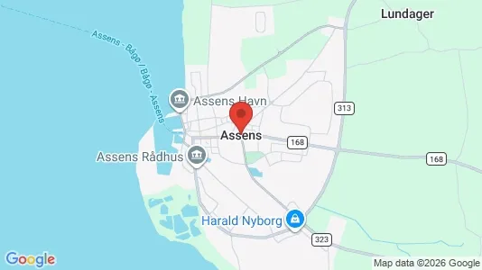 Houses for rent i Assens - kort over placeringen