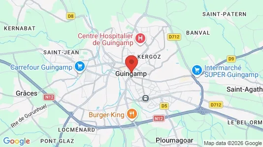 Apartments for rent i Guingamp - kort over placeringen