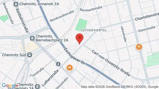 Apartments for rent i Chemnitz - kort over placeringen