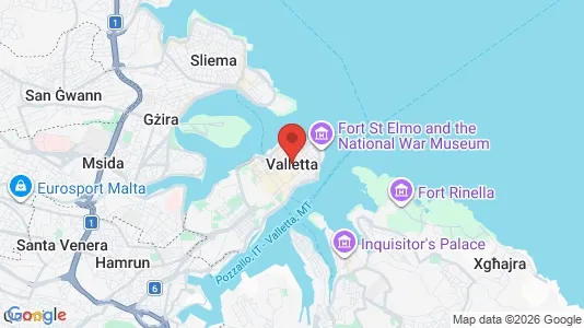 Apartments for rent i Valletta - kort over placeringen