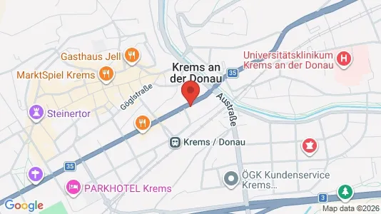 Apartments for rent i Krems an der Donau - kort over placeringen
