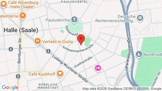 Apartments for rent i Halle (Saale) - kort over placeringen