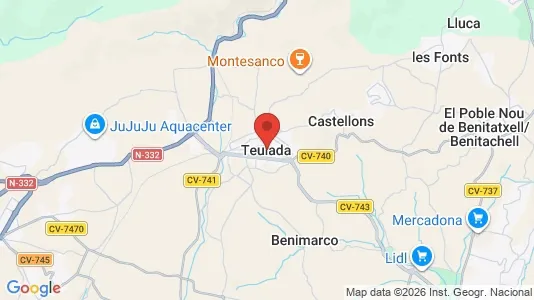 Apartments for rent i Teulada - kort over placeringen