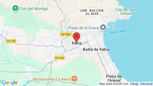 Houses for rent i Jávea/Xàbia - kort over placeringen