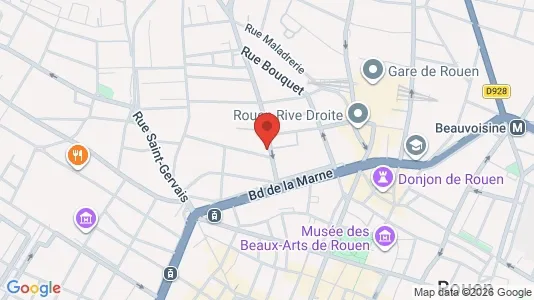 Apartments for rent i Rouen - kort over placeringen