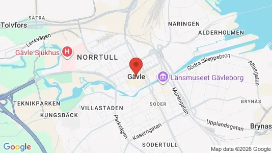 Rooms for rent i Gävle - kort over placeringen