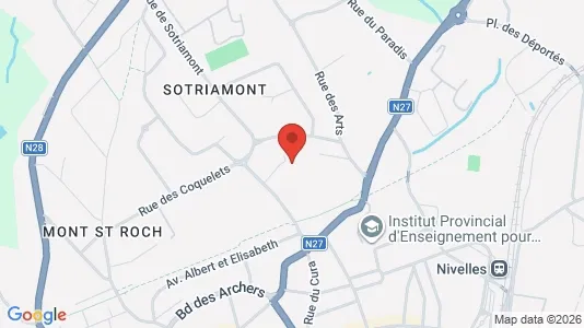 Apartments for rent i Nijvel - kort over placeringen