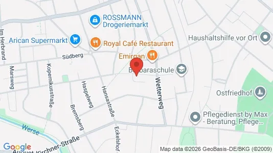 Apartments for rent i Warendorf - kort over placeringen