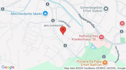 Apartments for rent i Erfurt - kort over placeringen