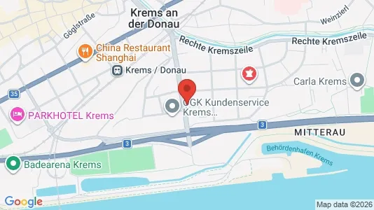 Apartments for rent i Krems an der Donau - kort over placeringen