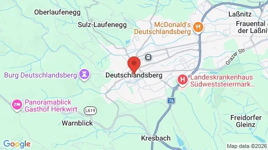 Apartments for rent i Deutschlandsberg - kort over placeringen