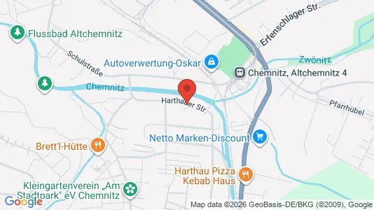 Apartments for rent i Chemnitz - kort over placeringen