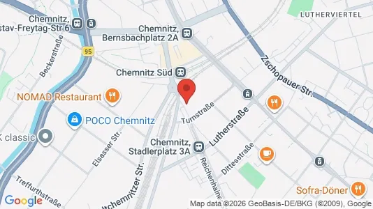 Apartments for rent i Chemnitz - kort over placeringen