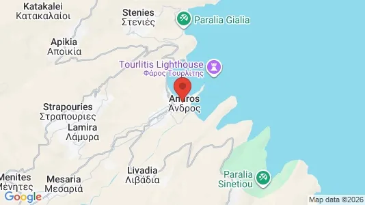Apartments for rent i Andros - kort over placeringen