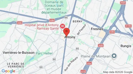 Rooms for rent i Antony - kort over placeringen