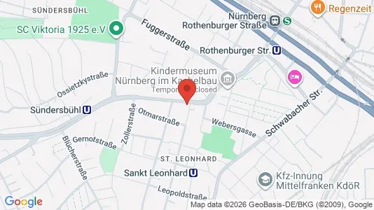 Apartments for rent i Nuremberg - kort over placeringen